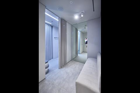 Changing rooms in Gymshark Dubai store